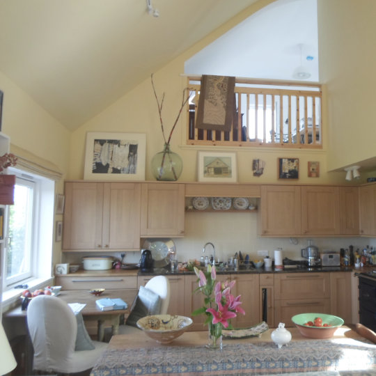 Double height curved kitchen ceiling